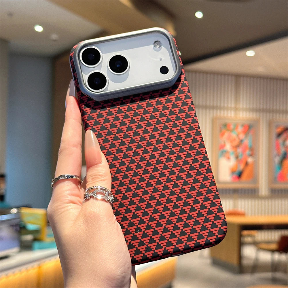 Colorful Carbon Fiber Matte Case for iPhone 14 Plus 13 12 Pro Max Slim Cover