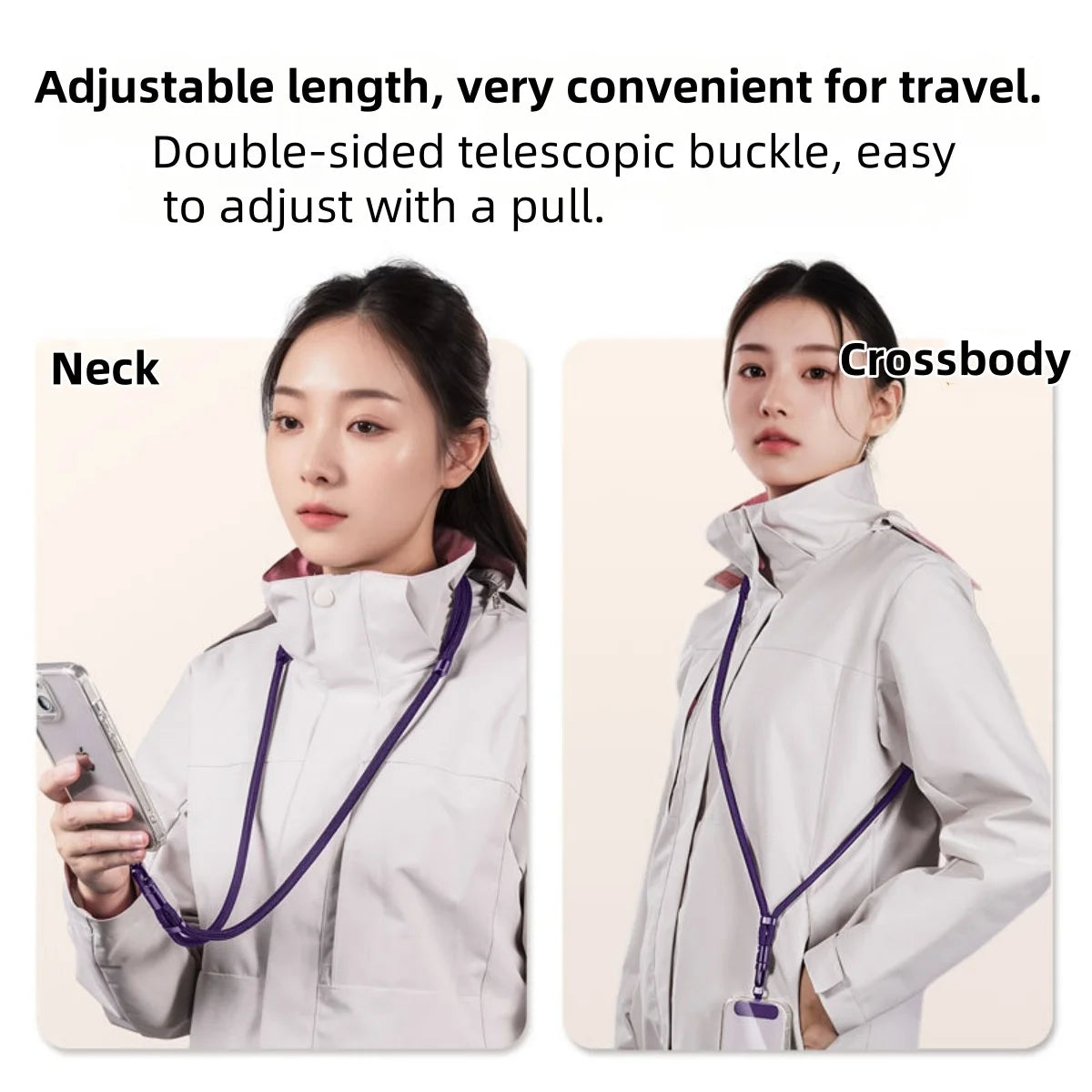 Universal Phone Lanyard with Clip – Anti-Drop, 360° Rotation Strap