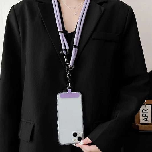 Purple Adjustable 150cm Crossbody Phone Lanyard Strap with Clip