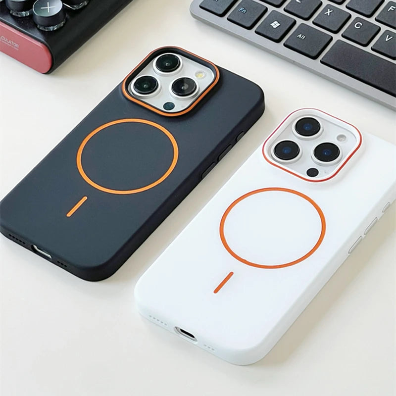 Ultrathin Hit Color MagSafe Case for iPhone 16 Pro Max 15 16 Pro Matte Hard Cover