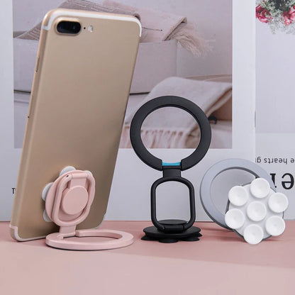 MagSafe Suction Cup Magnet Holder with Rotating Ring Stand for iPhone 12–15