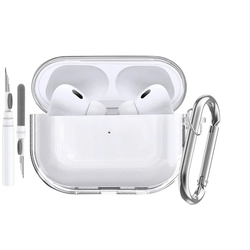 Soft Transparent TPU Case for AirPods Pro 3 – Shockproof with Keychain & Kit