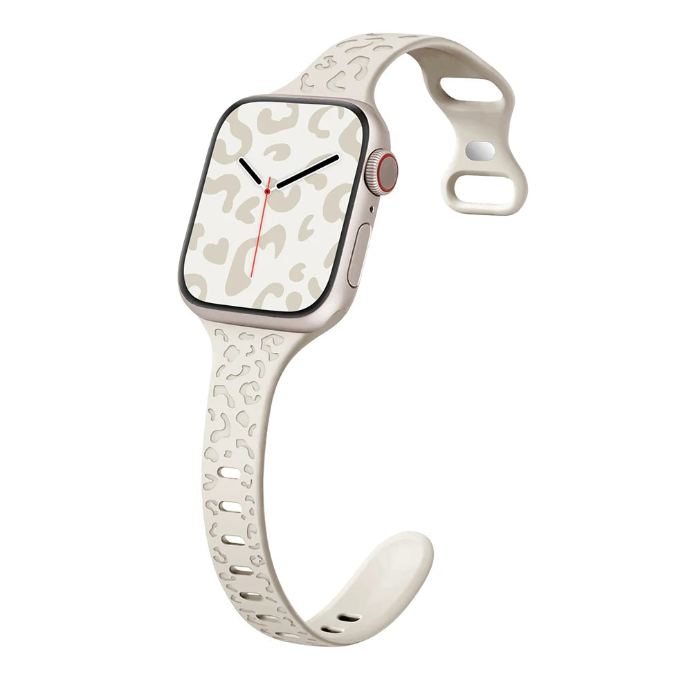 Engraved Slim Silicone Band for Apple Watch Series 9/8/7/6/SE/Ultra