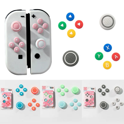 Silicone D-Pad & ABXY Key Stickers for Switch OLED | Joy-Con Grip Cap Set