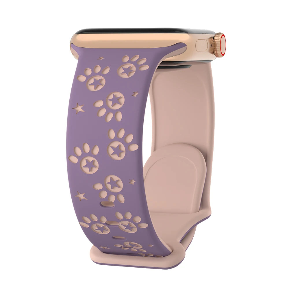 Paw Carving Silicone Strap for Apple Watch Ultra & Series 10–5 SE Band