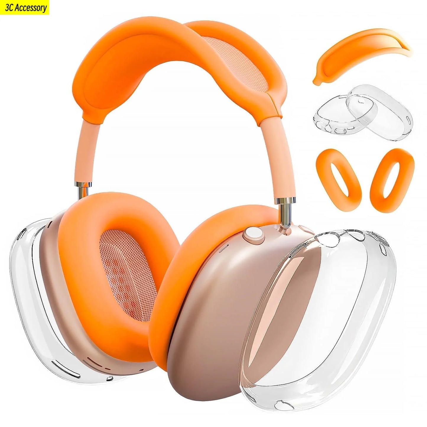 2024 3-in-1 Silicone Case for AirPods Max – Soft Ear Cup Scratch Cover