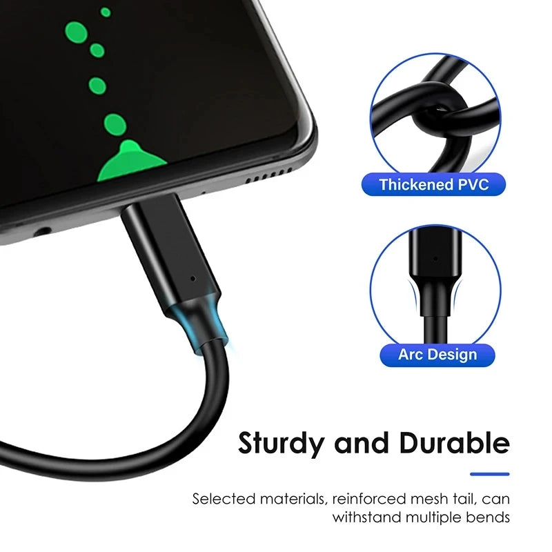 USB 3.2 Gen2 Type-C to Type-C Cable 10Gbps 60W QC3.0 Fast Charging 3A