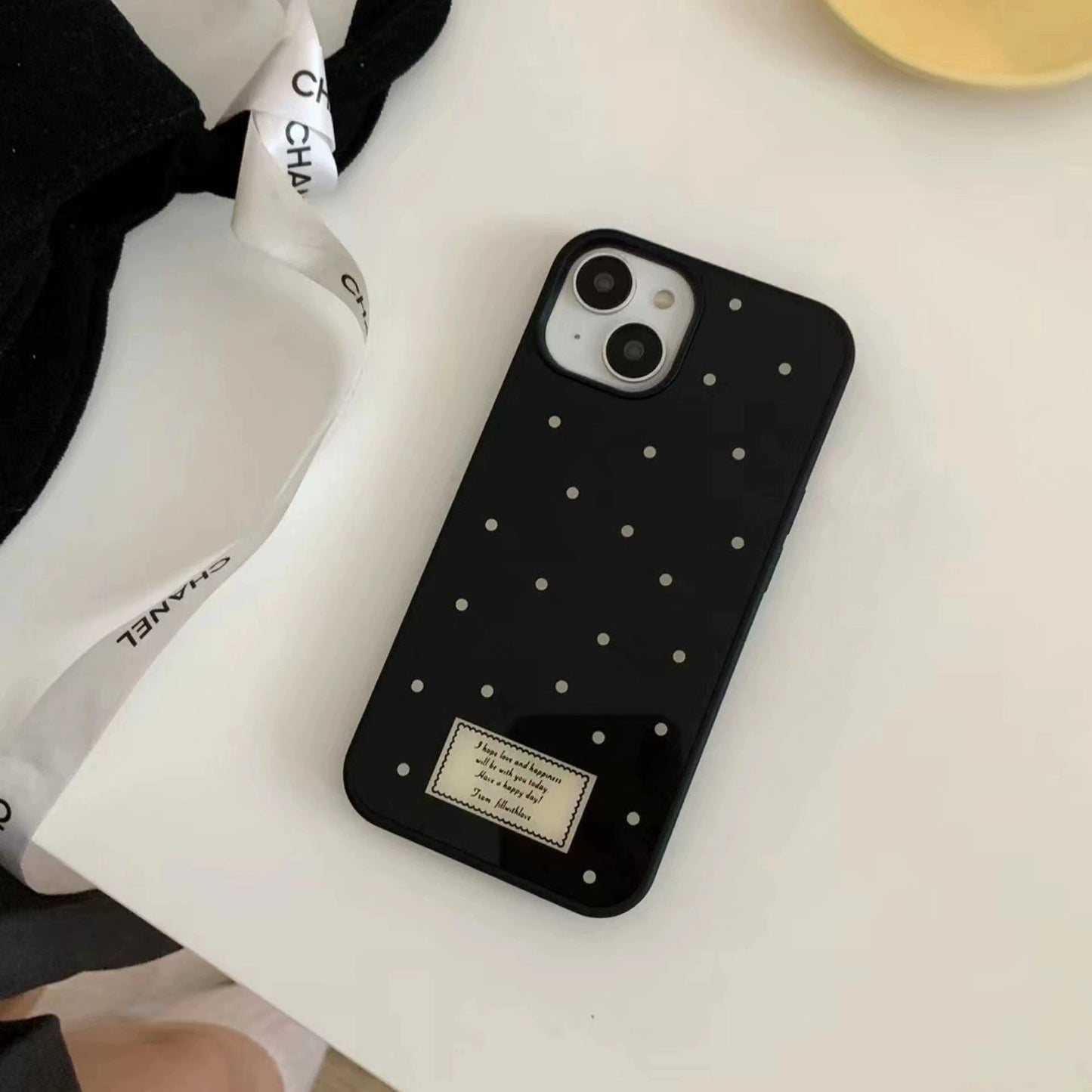 Korean Luxury Polka Dot Phone Case for iPhone 16–7 Pro Max Y2K Style