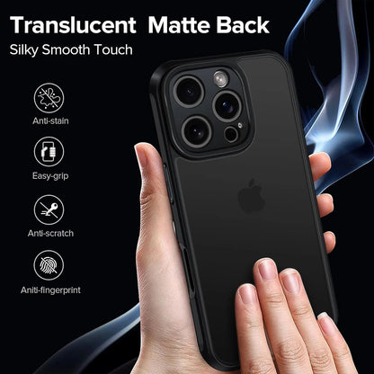 Hybrid Military Grade Shockproof Case Matte Black for iPhone 11 to 16 Pro Max
