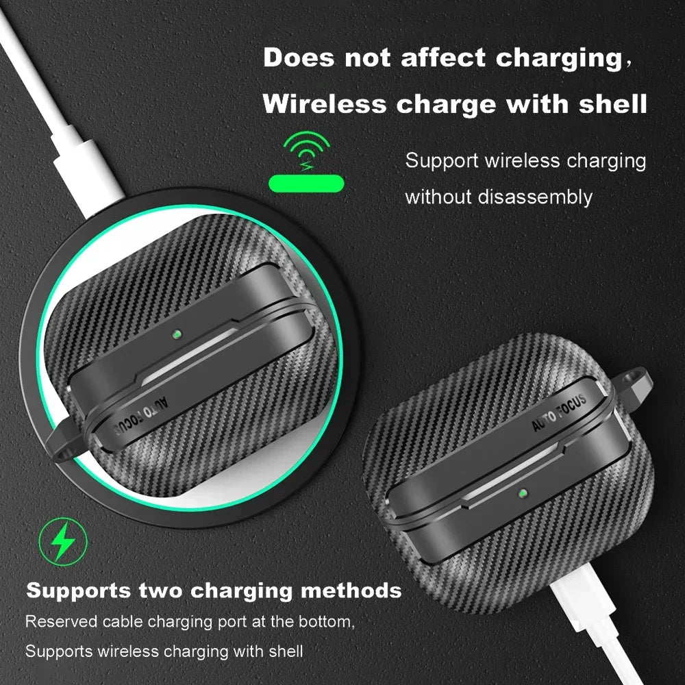 Shockproof Carbon Fiber Case for Galaxy Buds 3 / Buds3 Pro – Soft Silicone Cover