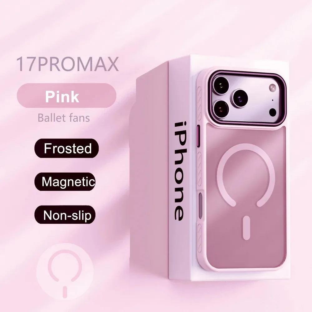 Matte Transparent MagSafe Case for iPhone 17 16 15 14 13 Pro Max Plus Air