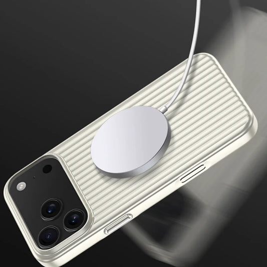 Stripes Metallic Armor Case for iPhone 13/14/15/16 Pro Max & 17 Air Slim Matte