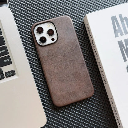 Luxury Vintage Leather Magnetic Case for iPhone 17–12 | Metal Frame Cover