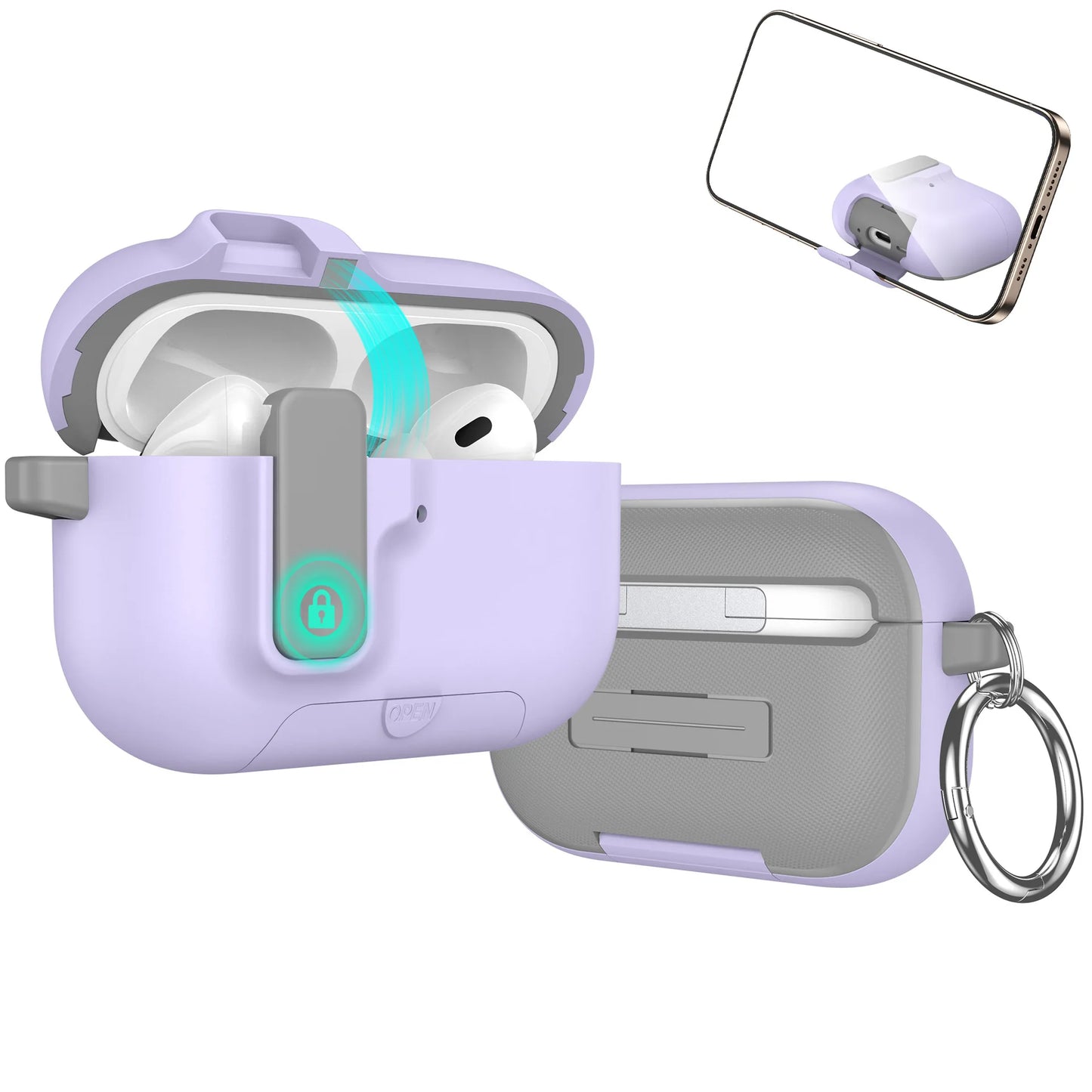 Shockproof Full-Body Earphone Cover for AirPods Pro 3 with Keychain Holder