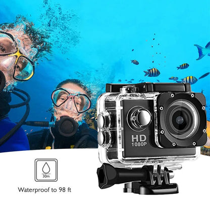 Full HD 1080P Waterproof Sports Camera | Mini Action Cam with Accessories