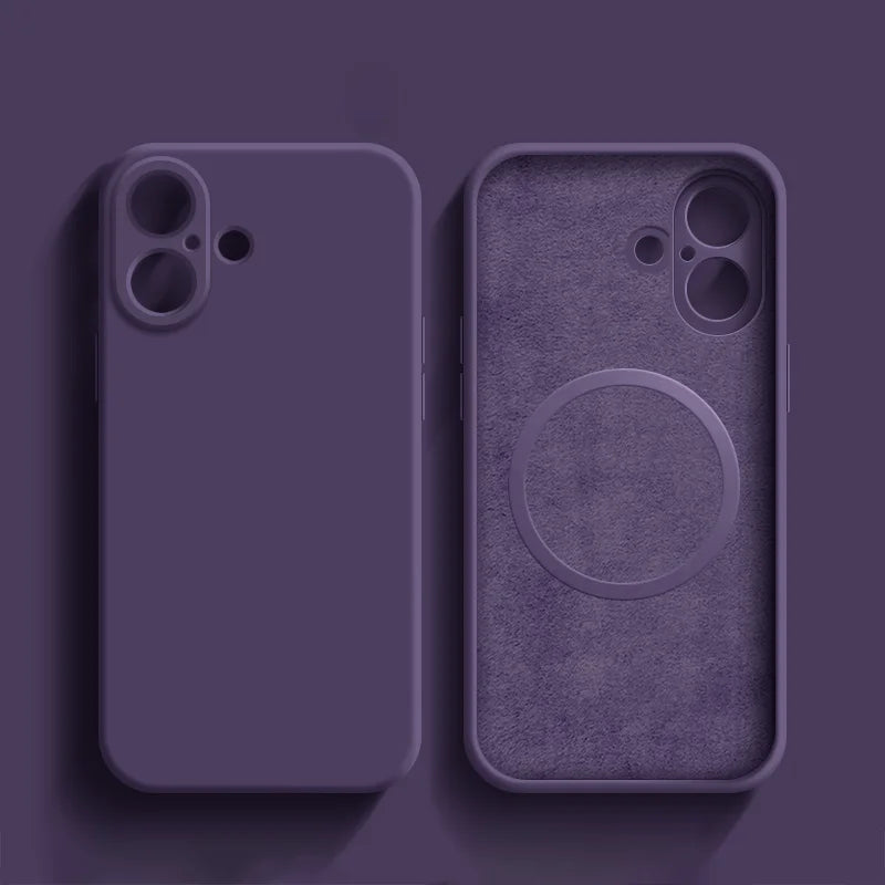 Magnetic Liquid Silicone Phone Case for iPhone 16 Pro Max / Mini