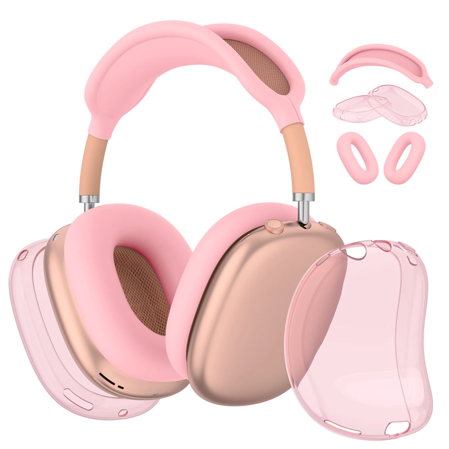 4-in-1 Clear TPU Case for AirPods Max – Ear Pad, Cup & Headband Protector