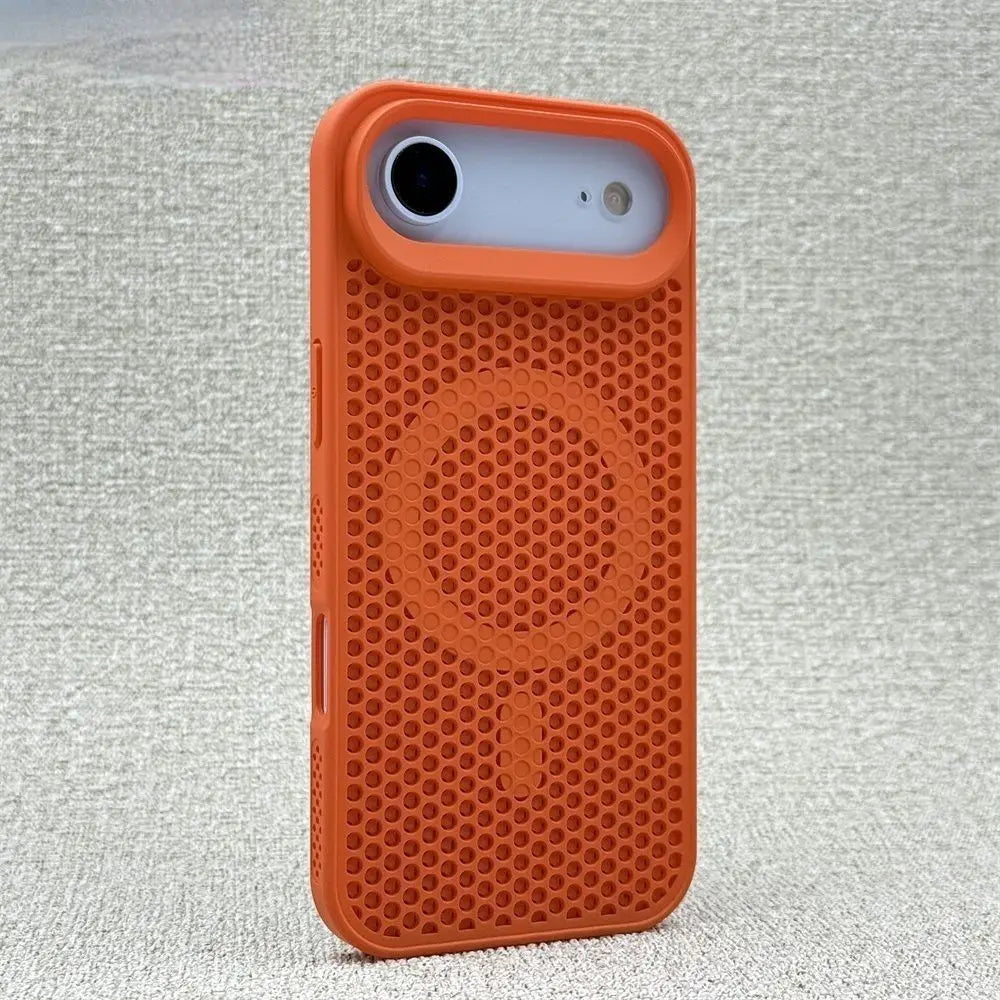 Hollow Mesh Cooling MagSafe Case – Breathable Honeycomb Cover for iPhone 17