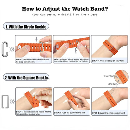 Ocean Silicone Strap for Apple Watch Ultra 3/2 & Series 11–5 SE2 Band