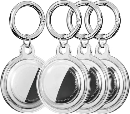 4/8/6  Pack Waterproof AirTag Keychain Case for Pet Collars & Key Rings