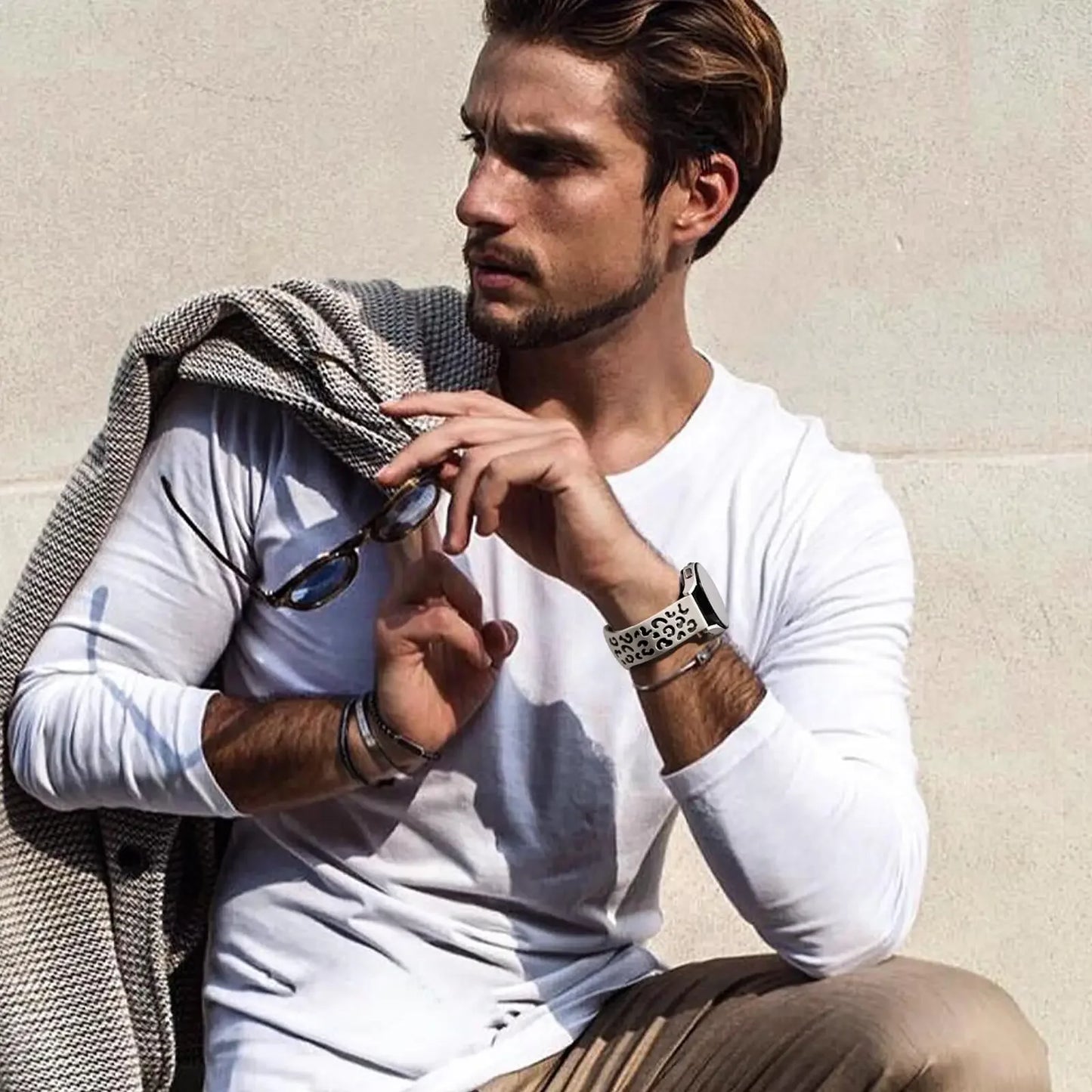 20mm Engraved Leopard Silicone Strap for Amazfit GTS 3/4 Mini BIP Smartwatch