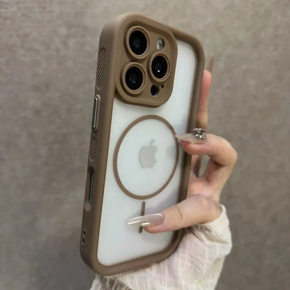 Trendy 2 in 1 Skin Feel MagSafe Case for iPhone 12–14 Pro Max Plus Shockproof