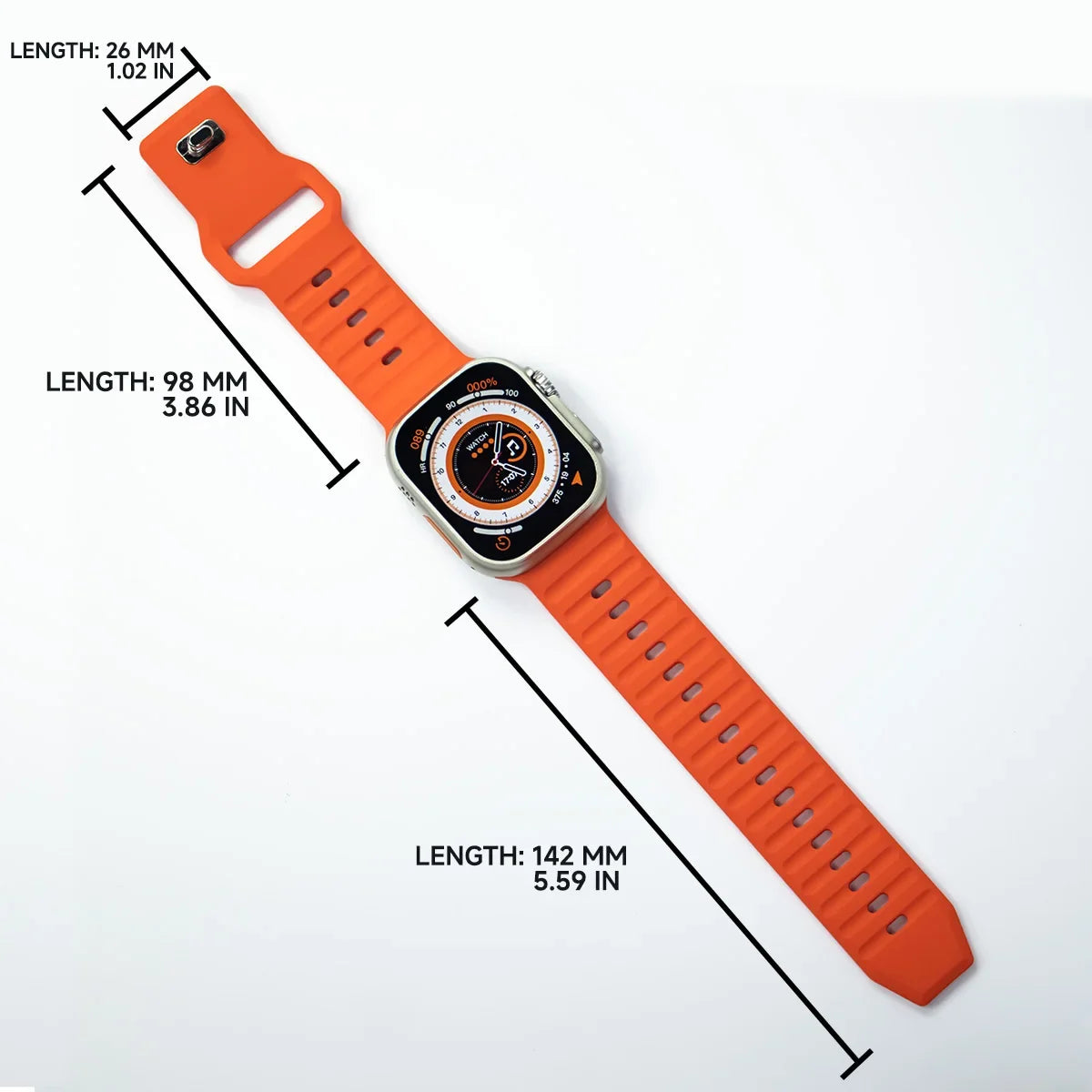 Sport Silicone Strap for Apple Watch Ultra 2 & Series 9–6 | 49–42mm Band