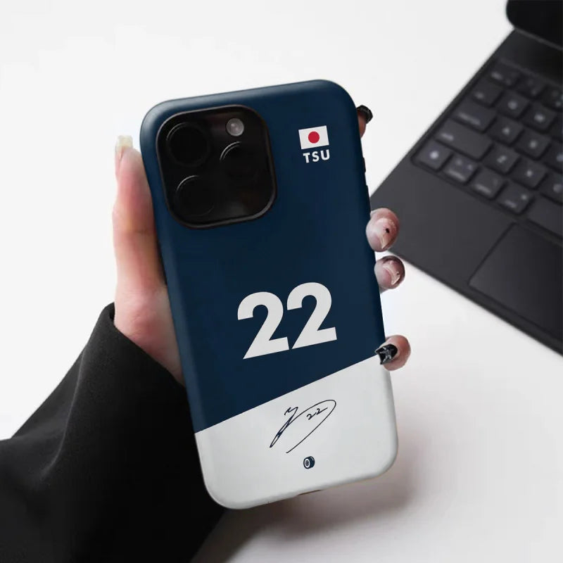 F1 No.22 Simple Glossy Case for iPhone 16 Pro Max–7 Plus | 2-in-1 Tough Cover