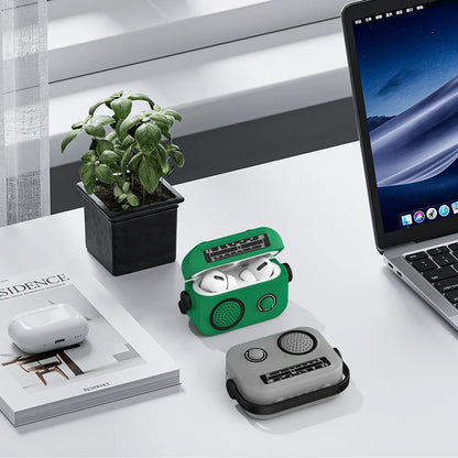 3D Simulation Silica AirPods Case with Locking Cap & Lanyard for Pro 1–3