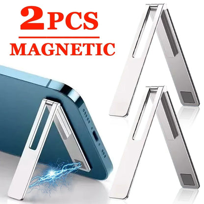 Ultra Thin Magnetic Foldable Phone Kickstand – Metal Alloy Holder Support