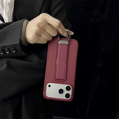 Metal Ring Wrist Strap Stand Case for iPhone 17, 16, 15, 14, 13 Pro Max Air