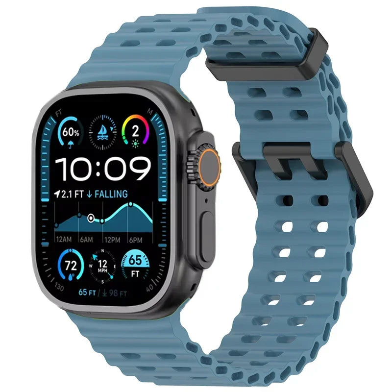 Sporty Ocean Silicone Band for Apple Watch Ultra & Series 4–10