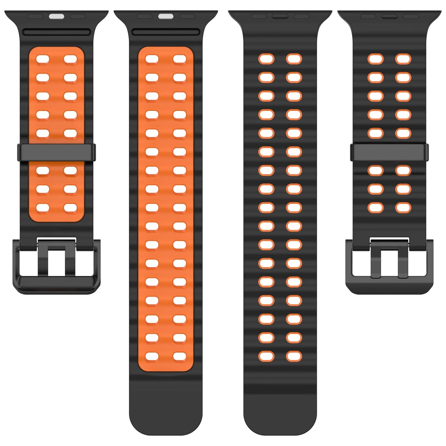 Ocean Silicone Strap for Apple Watch Ultra 3/2 & Series 11–6 SE Band