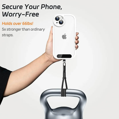 Adjustable Mobile Phone Lanyard Crossbody Strap with Patch for iPhone & Smartphones