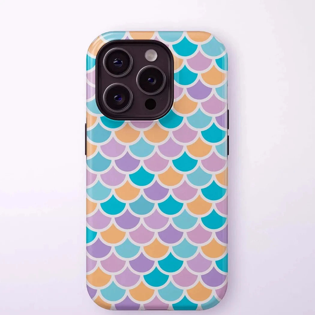 Luxury Fish Scale Pattern Case for iPhone 17–11 Pro Max Double Layer