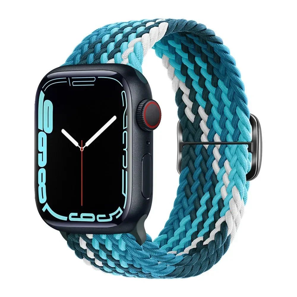 Braided Nylon Strap for Apple Watch Ultra 2/Series 10–4 Adjustable Band