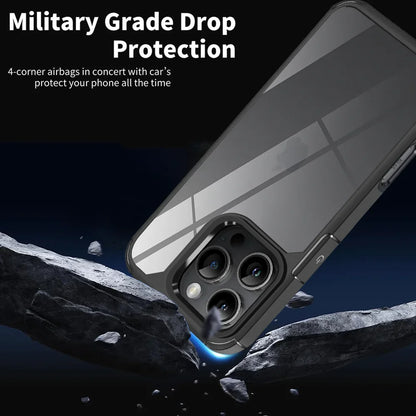 Luxury Transparent Shockproof Armor Case for iPhone 16 15 14 13 12 11 Pro Max