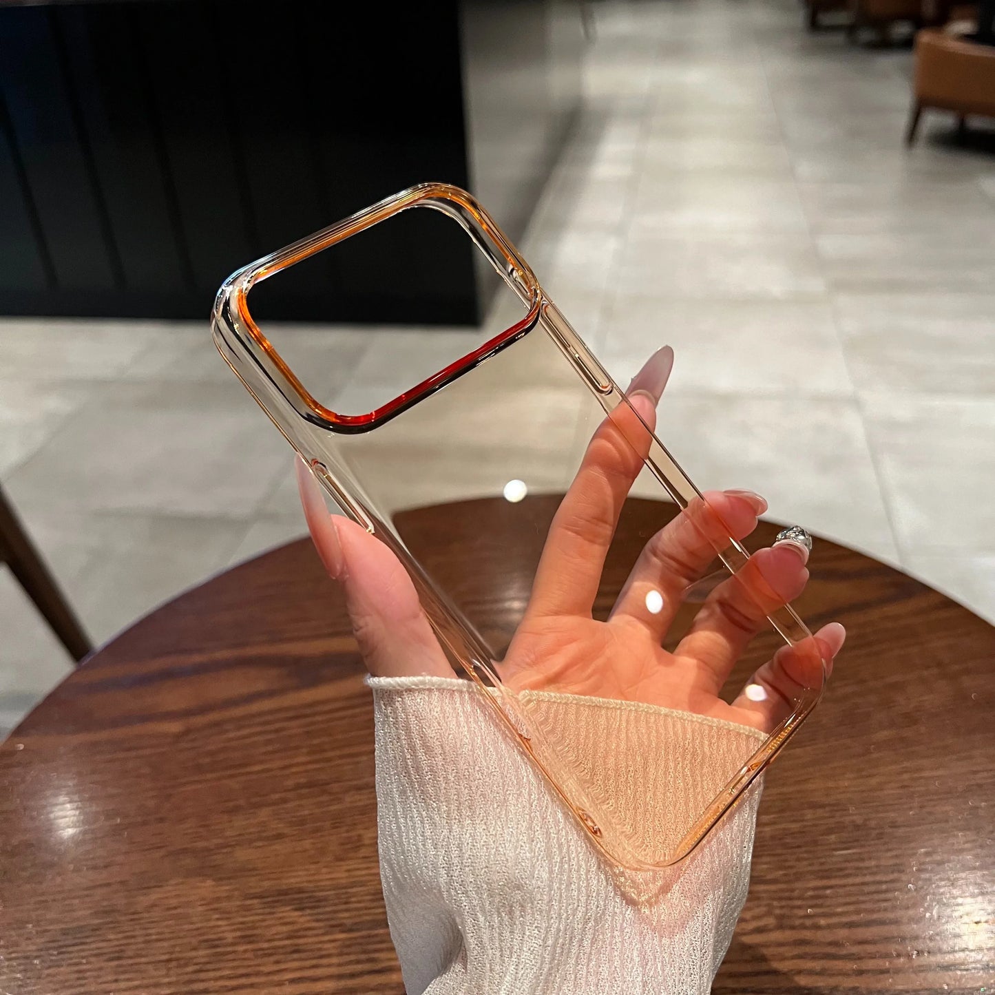 Ultra Thin Transparent Orange Case for iPhone 17 Pro Max 16 15 14 13 12 Air Plus