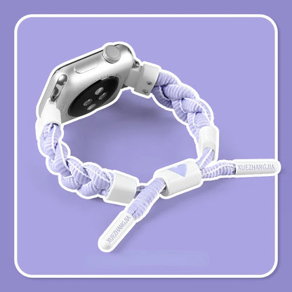 Nylon Woven Sport Strap for Apple Watch 38–45mm – Color Block Loop Band