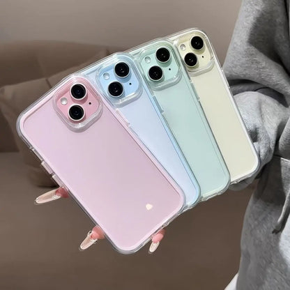 Luxury Candy Color Frame Clear Back Case For iPhone 17 16 15 Pro Max Plus