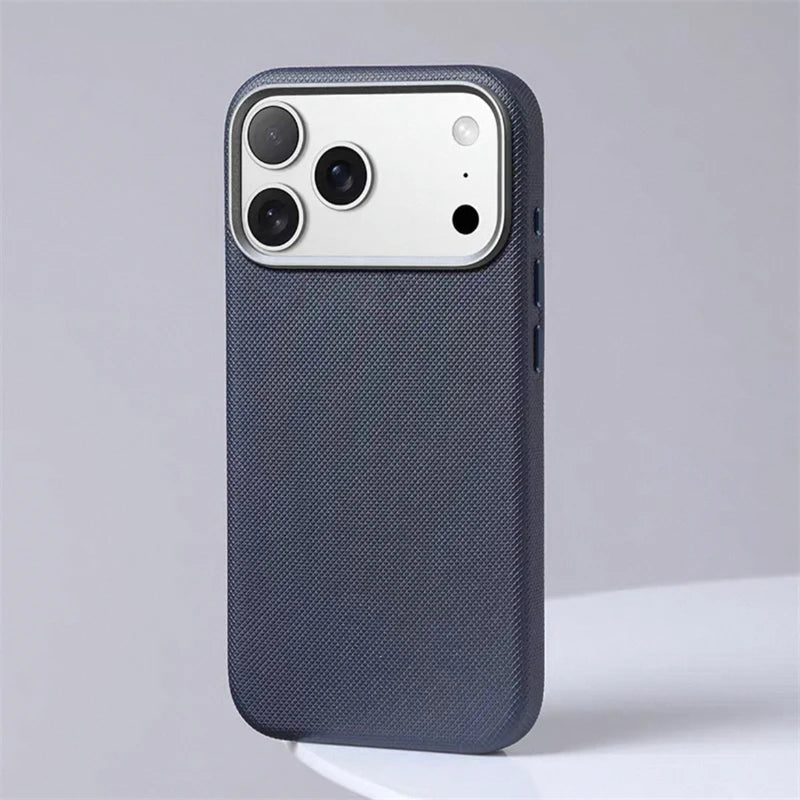 Luxury Diamond Leather MagSafe Case for iPhone 17 Pro Max with Metal Lens Frame