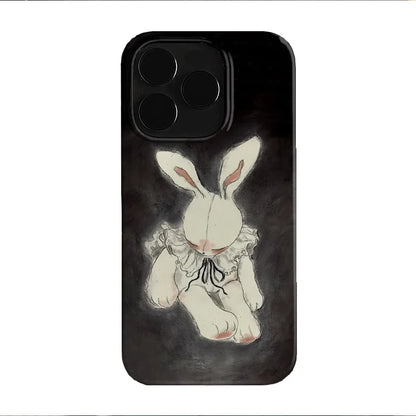 Niche Retro Rabbit Phone Cover for iPhone 16 Pro 15 14 13 12 Mini