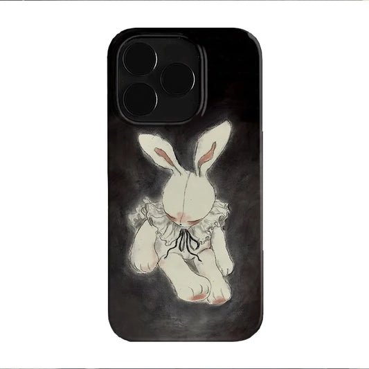 Niche Retro Rabbit Phone Cover for iPhone 16 Pro 15 14 13 12 Mini