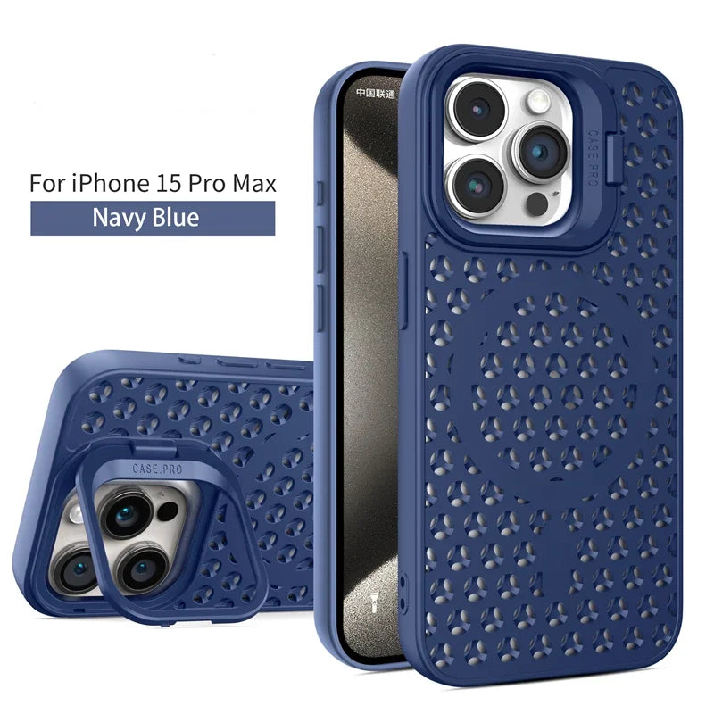 MagSafe Mesh Cooling Case for iPhone 11–15 Pro Max – Soft & Magnetic