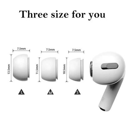Memory Foam Ear Tips for AirPods Pro – 3pcs Soft Silicone Covers