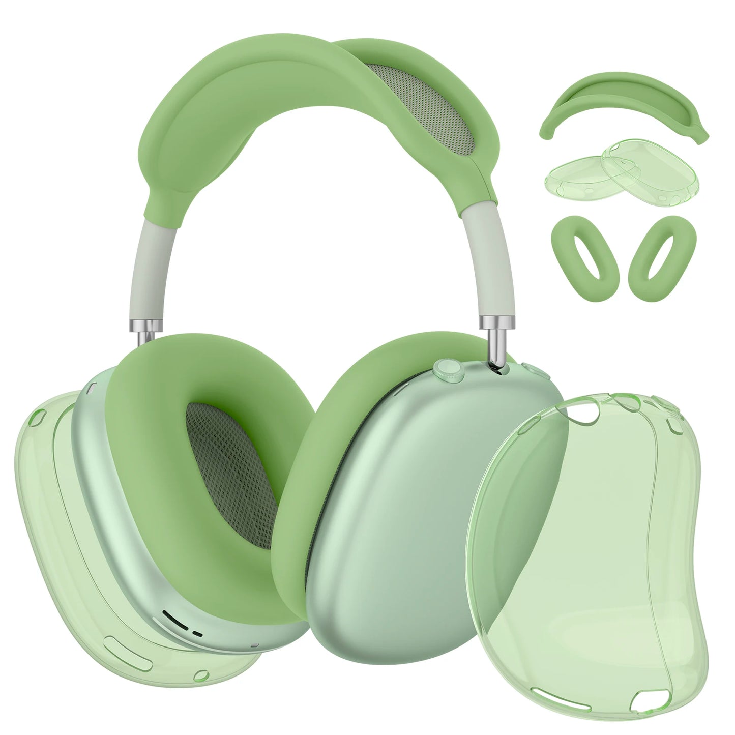 4-in-1 Clear TPU Case for AirPods Max – Ear Pad, Cup & Headband Protector