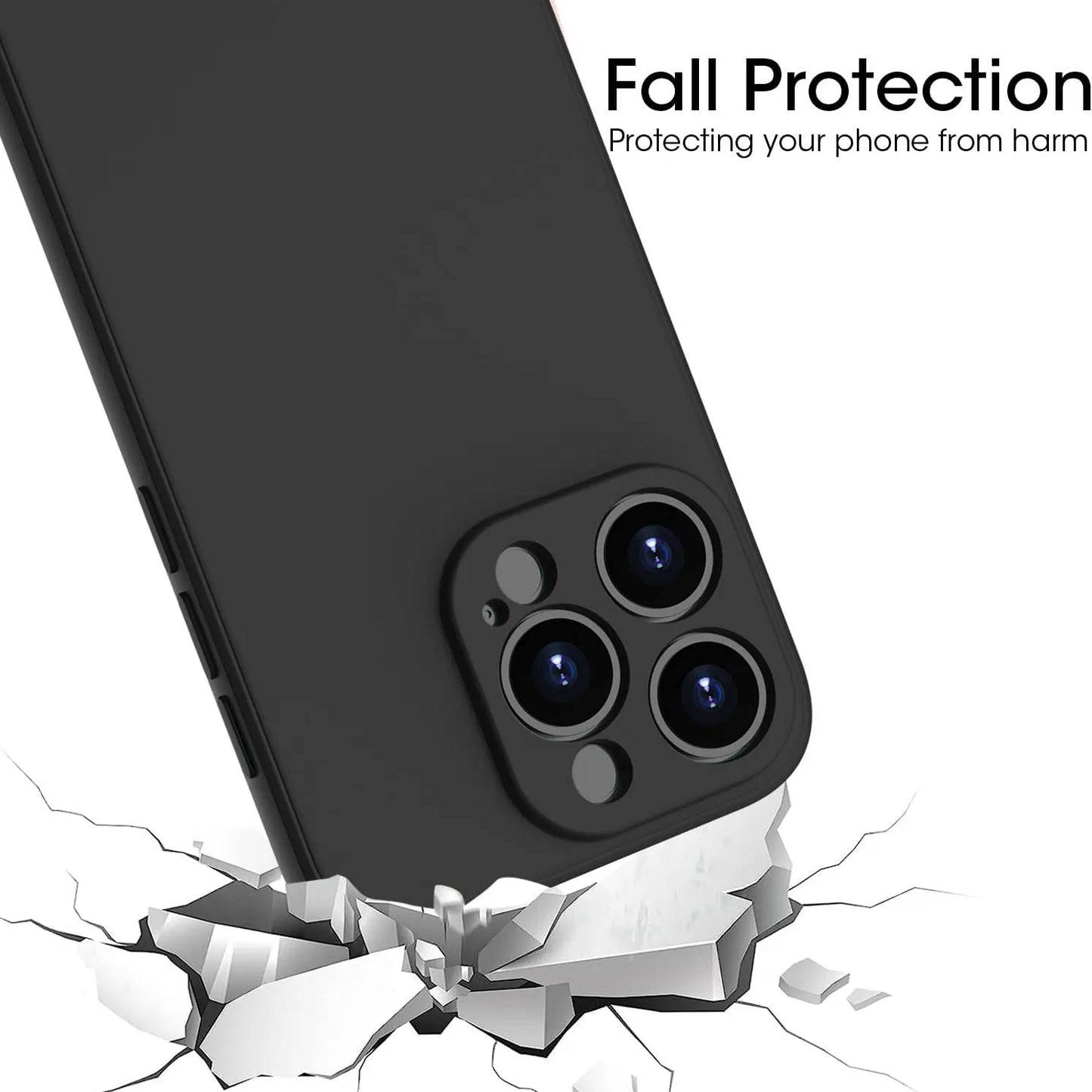 Black Shockproof Case for iPhone 11–16 Pro Max/Plus – Camera Protection