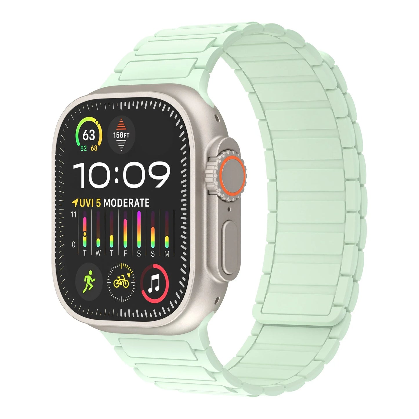 Magnetic Silicone Strap for Apple Watch Ultra 2 & Series 9–4 | 49–38mm Band