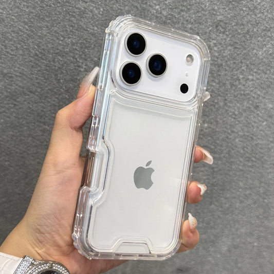 3-in-1 Transparent Heavy Duty Armor Case for iPhone 17 16 15 14 13 12 Pro Max