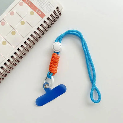 Universal Braided Phone Lanyard with Patch – Wrist Strap & Keychain Cord